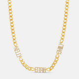 Personalized Pave Name Necklace on a Cuban Chain