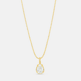 Pear Shape Stone on a Beaded Ball Chain