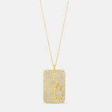 Pave Medallion Initial Necklace