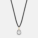 Pear Shape Stone on a Black Cord