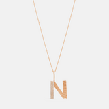 Pave Fluted Initial Necklace