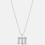 Personalized Gothic Short Initial Charm Necklace