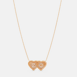 Personalized Double Fluted Heart Initial Necklace
