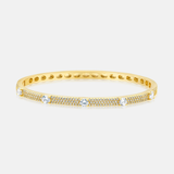 Slim Pave Round Stone Bangle