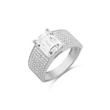 Wide Pave Center Stone Band