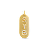 Personalized Pave Name Tag Charm Necklace
