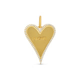 Personalized Pave Heart Outline Name Charm Necklace