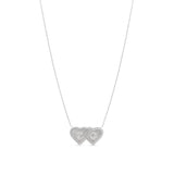 Personalized Double Fluted Heart Initial Necklace