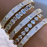 Mix Size Emerald Bezel-Set Tennis Bracelet