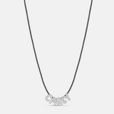 Personalized Moving Pave Accent Letters on a Cord Necklace