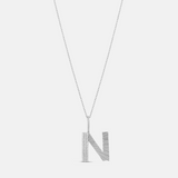 Pave Fluted Initial Necklace