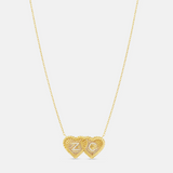 Personalized Double Fluted Heart Initial Necklace