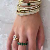 Thin Stone Segment Bangle