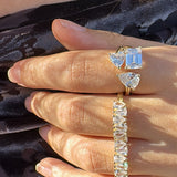 Mixed Shape Three Stone Open Ring