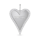 Personalized Pave Heart Outline Name Charm Necklace