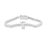 Round Tennis with Pear Stone Bracelet
