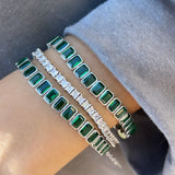 Bezel-Set Colored Emerald Tennis Bracelet