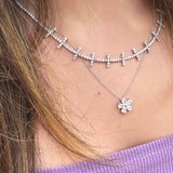 Prong-Set Flower Necklace