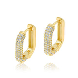Pave Box Domed Mini Hoops