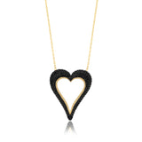 Pave Cutout Wide Heart Necklace
