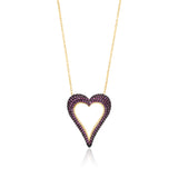 Pave Cutout Wide Heart Necklace