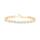 Emerald Shape Prong-Set Tennis Bracelet