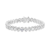 Bezel-Set Oval Tennis Statement Bracelet