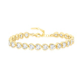 Bezel-Set Heart Tennis Bracelet