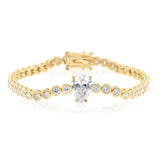 Round Tennis with Pear Stone Bracelet
