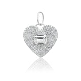 Pave Heart & Stone Charm