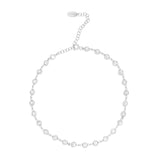 Round Bezel-Set Anklet