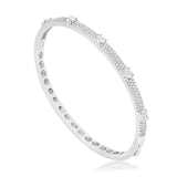 Slim Pave Round Stone Bangle
