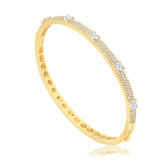 Slim Pave Round Stone Bangle
