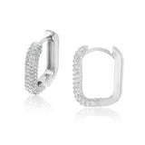 Pave Box Domed Mini Hoops