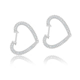 Open Heart Pave Hoops