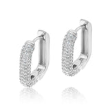 Pave Box Domed Mini Hoops