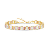 Mix Size Emerald Bezel-Set Tennis Bracelet