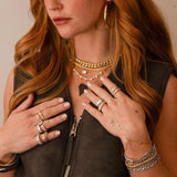 Three Stone Bezel-Set Statement Ring