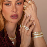 Pave Studded 3 Row Bangle