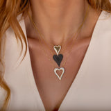 Pave Outline Heart Necklace