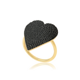 Pave Statement Heart Ring