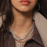 Square Pave Medallion Necklace