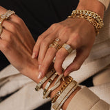 Wide Pave Center Stone Band