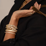 Slim Pave Round Stone Bangle