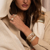 Slim Pave Round Stone Bangle