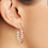 Large Bezel Set Heart Hoops