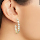 Large Bezel Set Heart Hoops