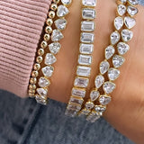 Bezel-Set Heart Tennis Bracelet