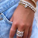 Half Heart Half Pear Tennis Bracelet