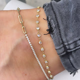 Half Tennis Half Paper Clip Anklet